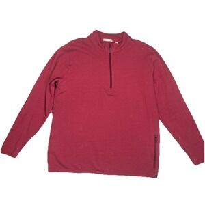 Tasc Performance Shirt Mens Large 1/4 Zip Apex Bamboo Athletic Pullover Redwood